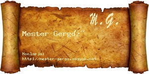 Mester Gergő névjegykártya
