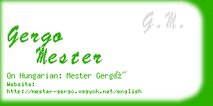 gergo mester business card